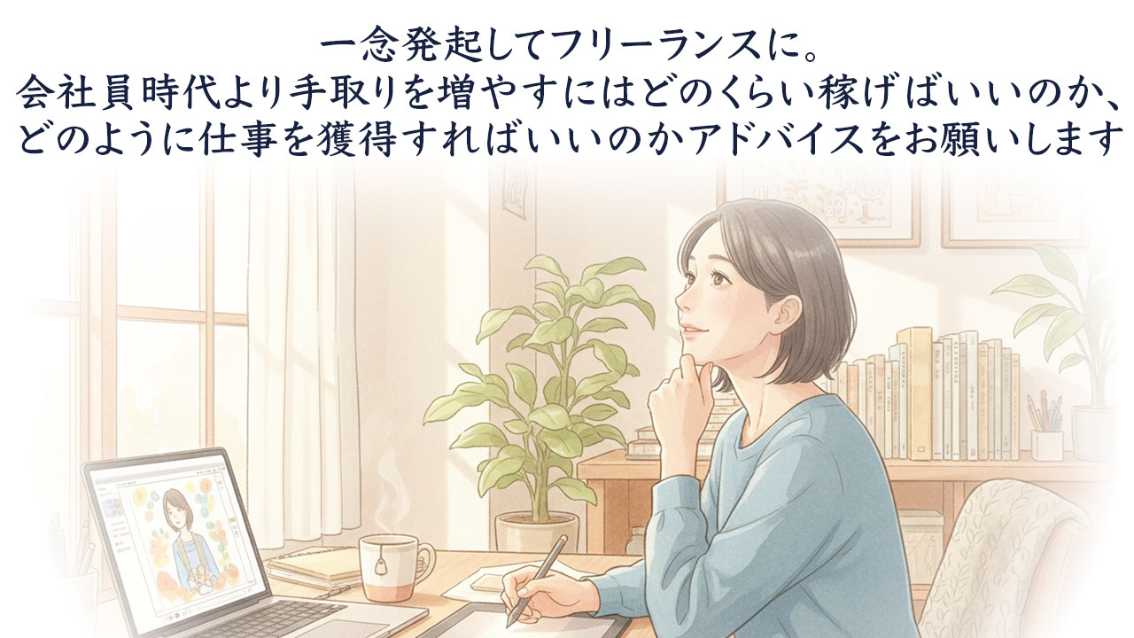 一念発起してフリーランスに。会社員時代より手取りを増やすにはどのくらい稼げばいいのか、どのように仕事を獲得すればいいのかアドバイスをお願いします