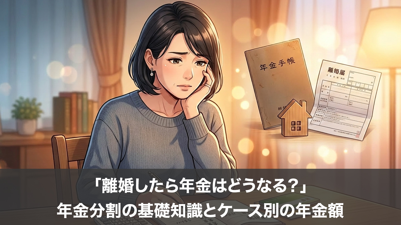 「離婚したら年金はどうなる?」年金分割の基礎知識とケース別の年金額