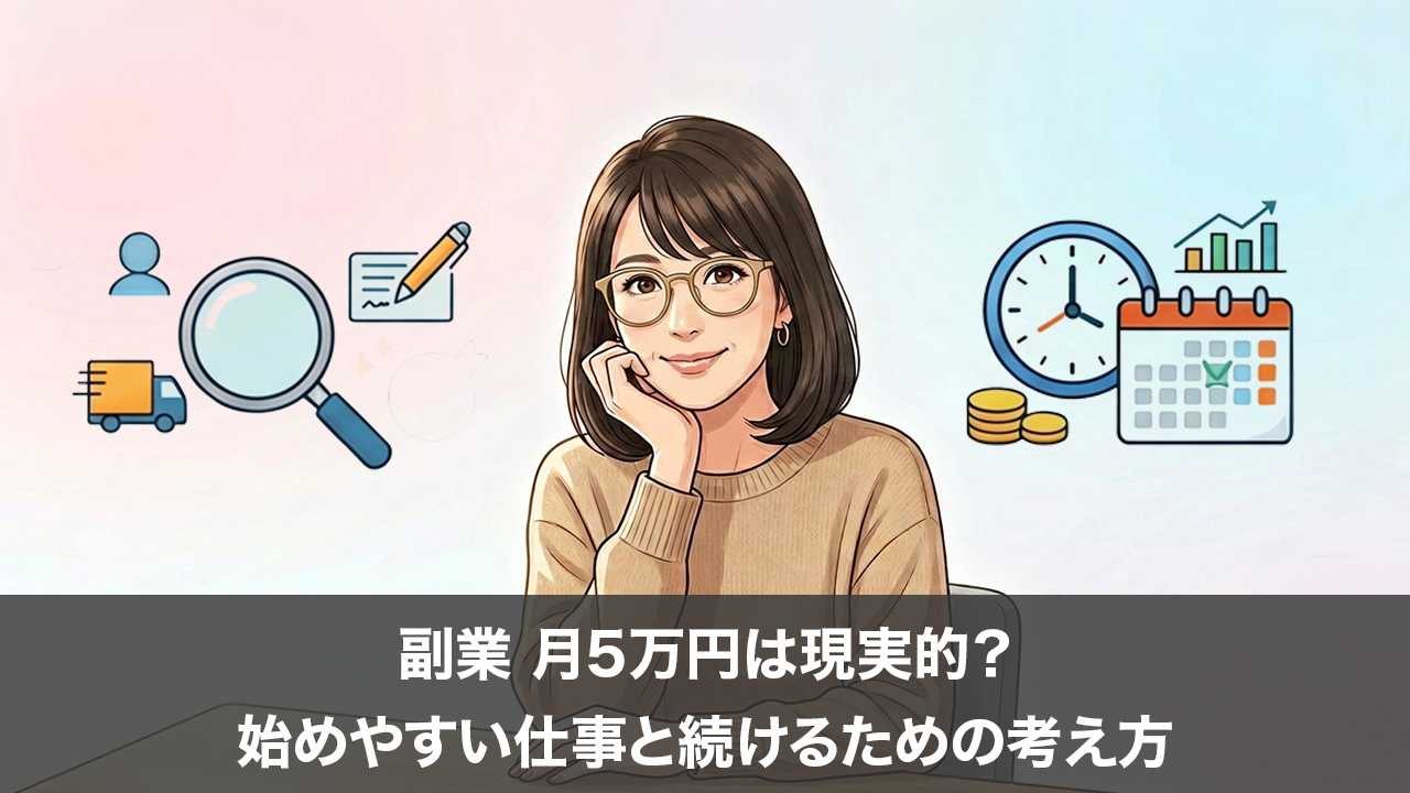 副業 月5万円は現実的？ 始めやすい仕事と続けるための考え方
